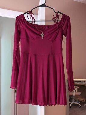 romwe long sleeve dress ROMWE Grunge Punk Women's Distressed Cutout Tie-Front Off-Shoulder Long Sleeve Dress